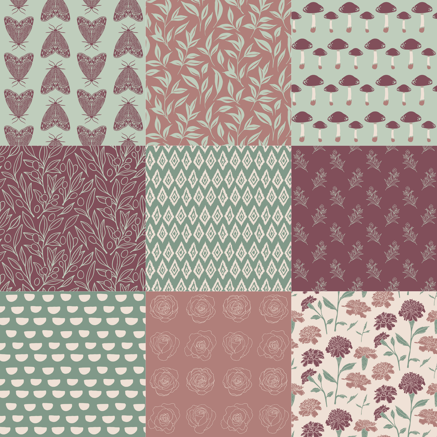 Printed Vinyl - Berry Mint Boho