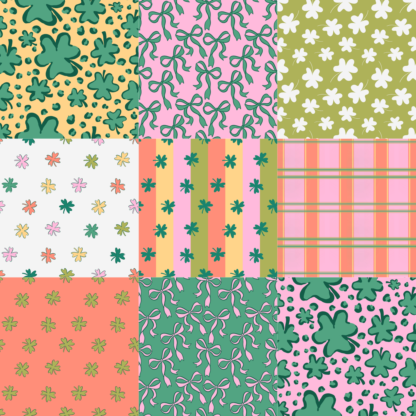 Printed Vinyl - St. Patrick's - Salmon and Green