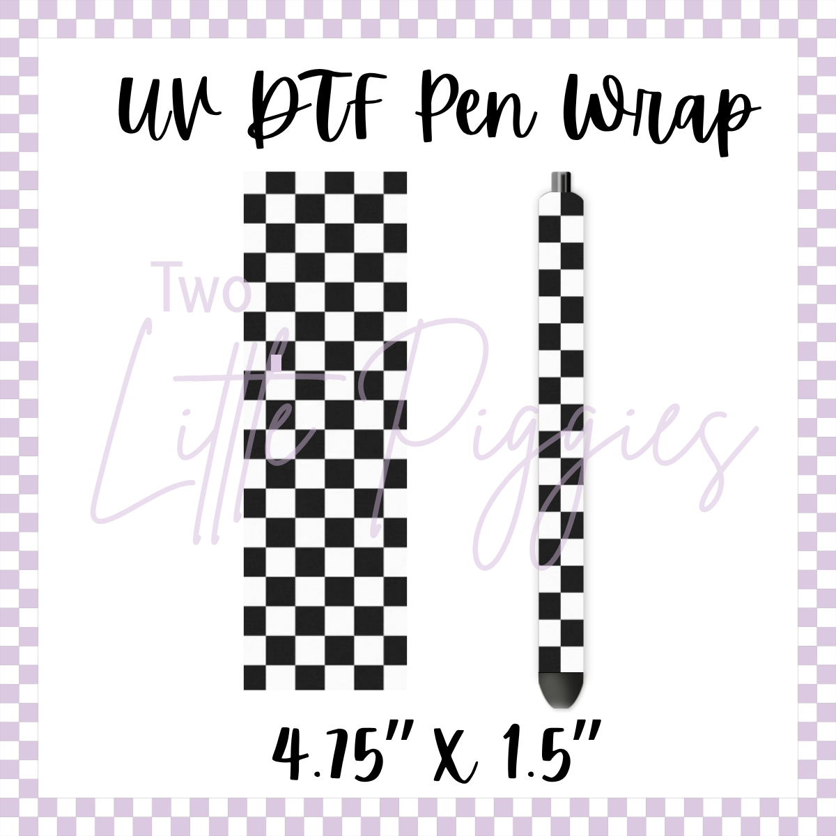 UV DTF - Pen Wrap - Black Checker