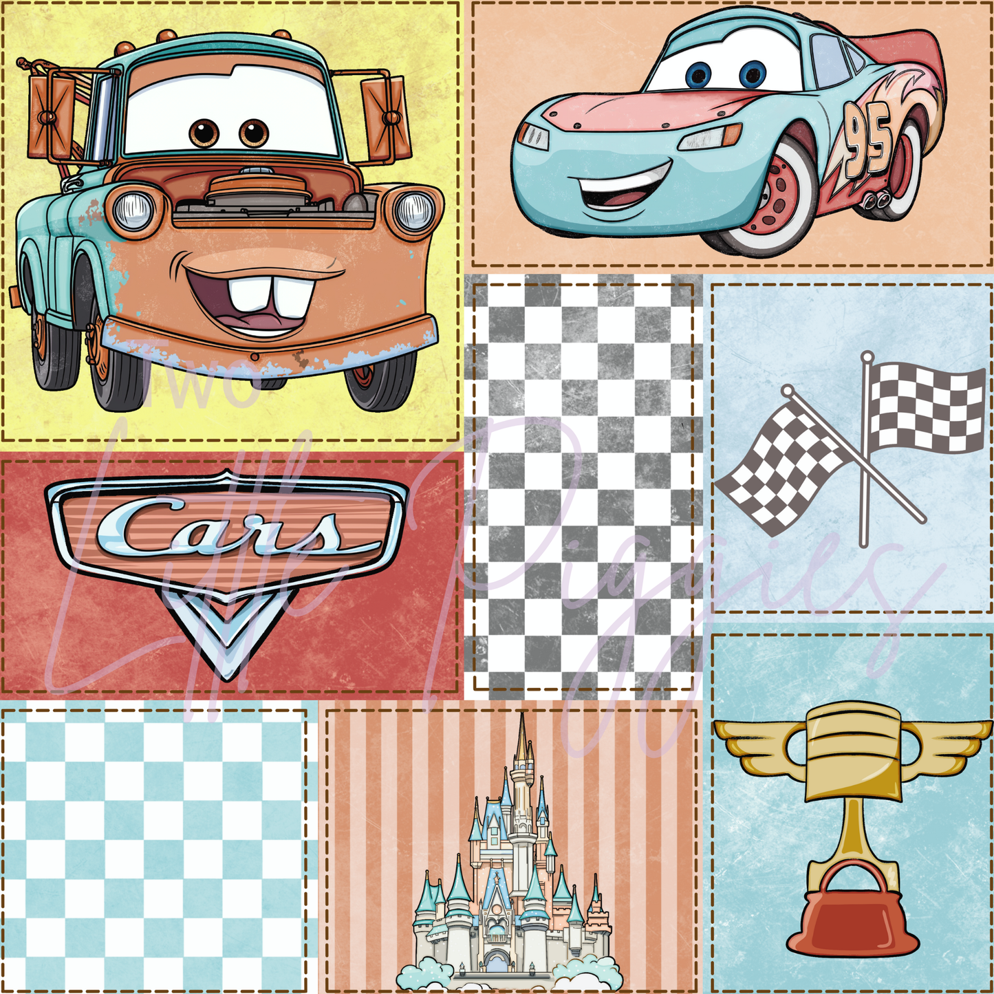 Printed Vinyl - Patchwork - Cars