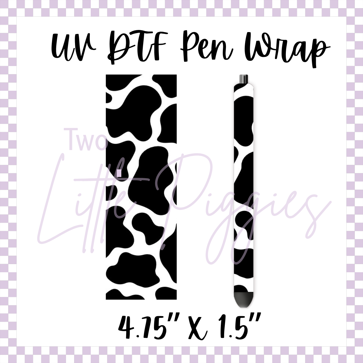 UV DTF - Pen Wrap - Black Cow Print