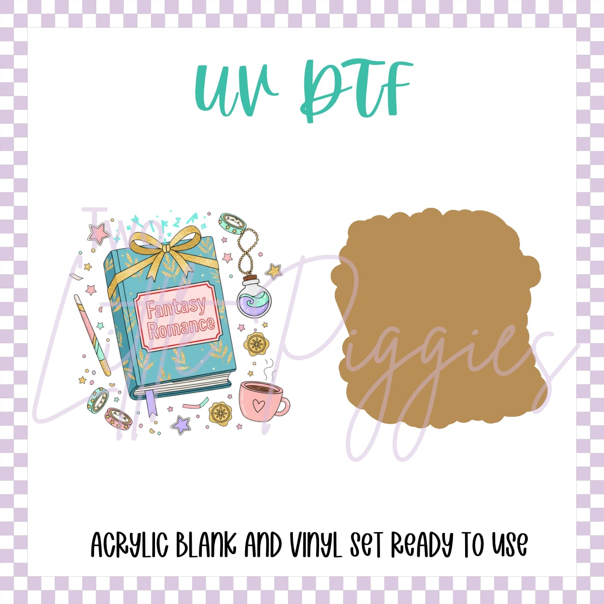 UV DTF - Acrylic Blank and Decal - 2 inch - Fantasy Romance
