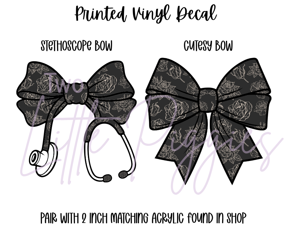 Printed Vinyl - Black and Cream Roses