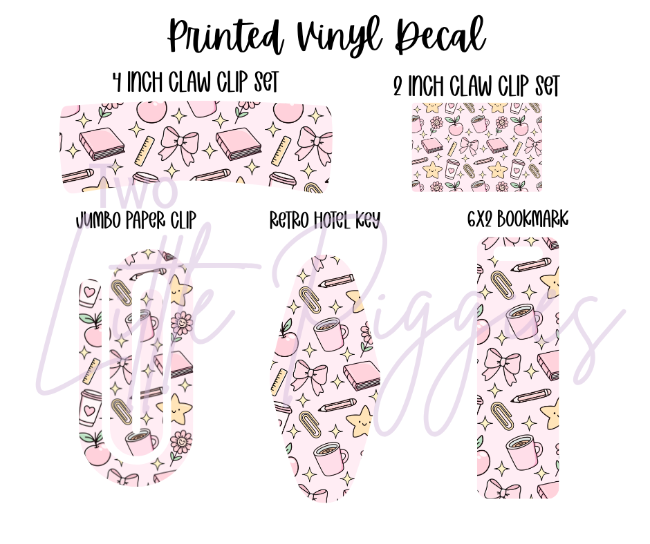 Printed Vinyl - Back to School - Pastel School Supplies