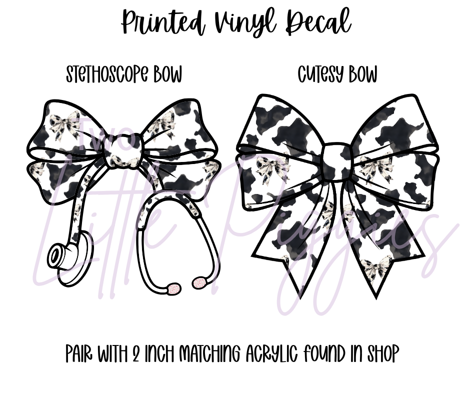 Printed Vinyl - Cow Print and Bows