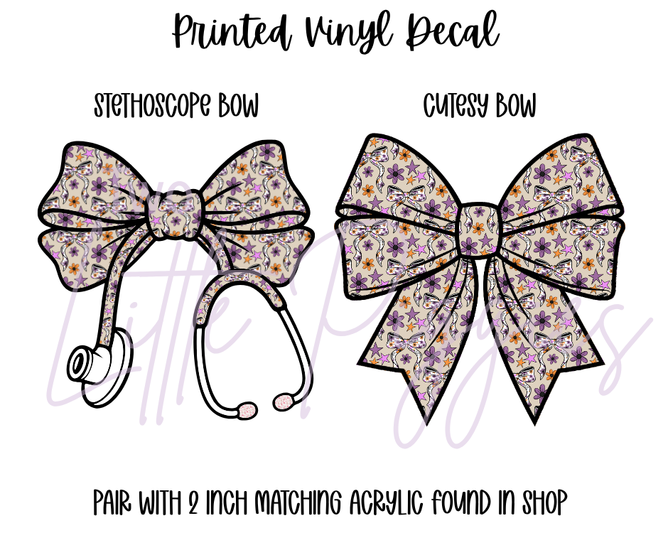 Printed Vinyl - Halloween Coquette Bow