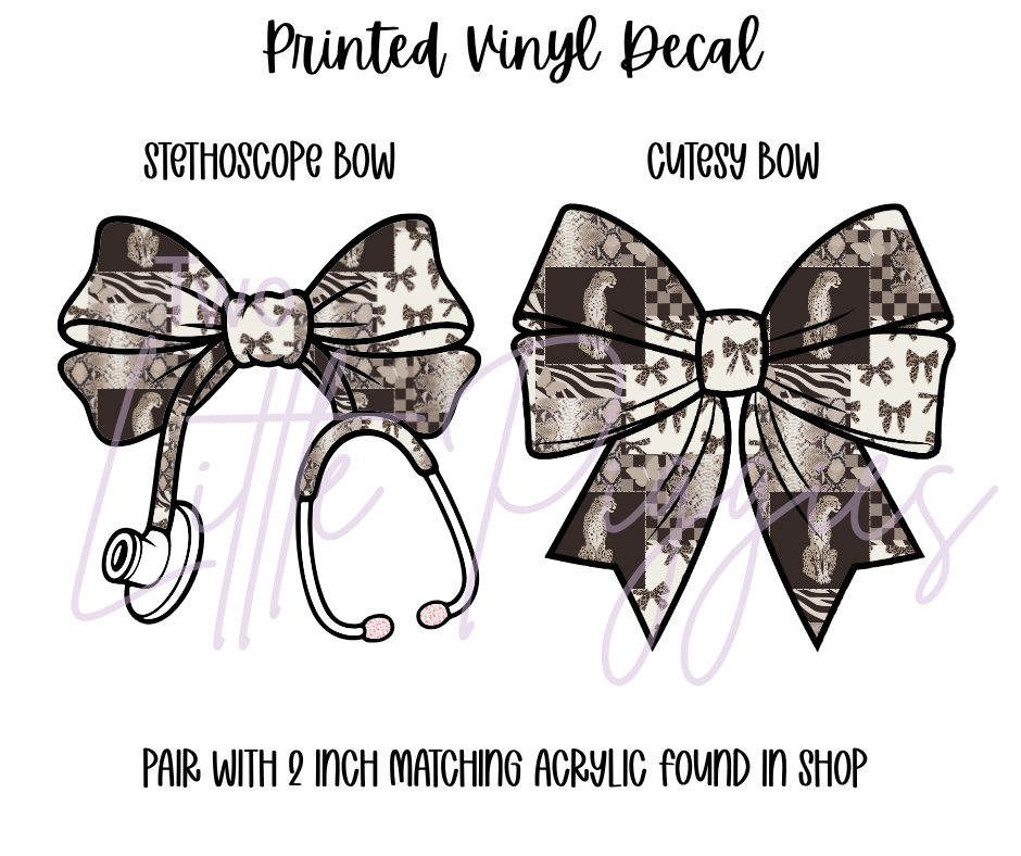 Printed Vinyl - Snake, Leopard, and Bows