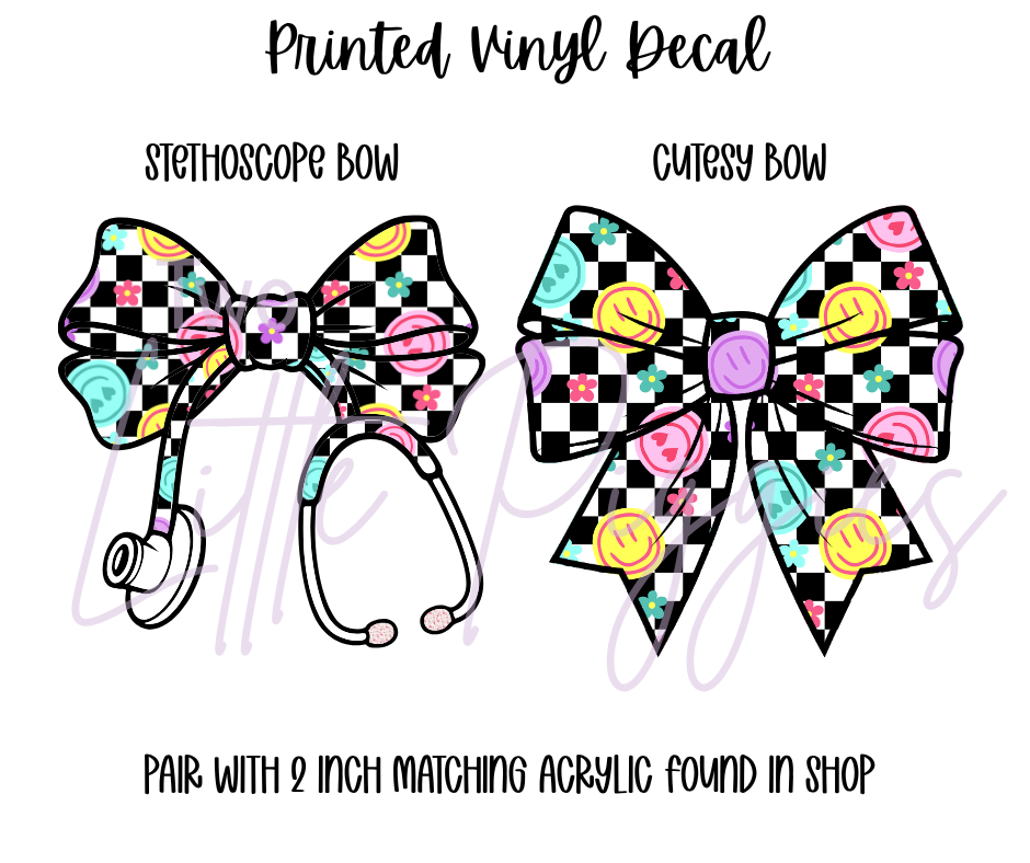 Printed Vinyl - Checkered Smiles