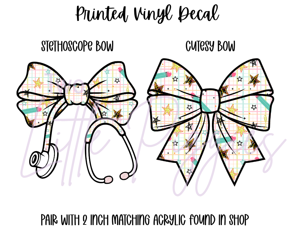 Printed Vinyl - Pencil Star Plaid