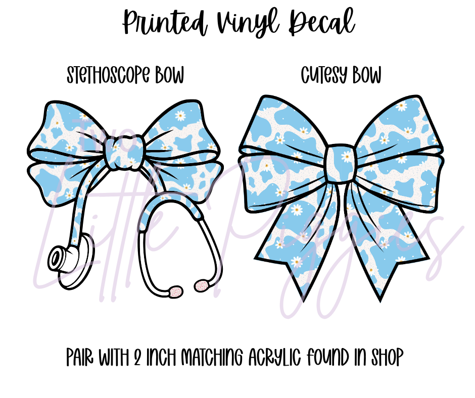 Printed Vinyl - Blue Cow Print