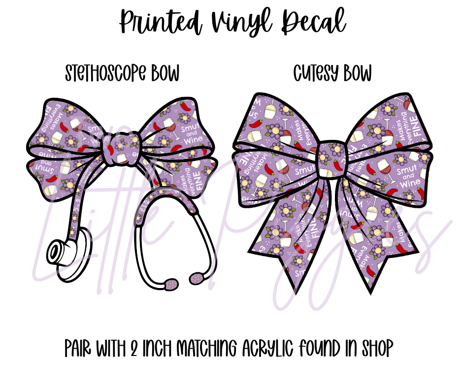 Printed Vinyl - Smut and Wine
