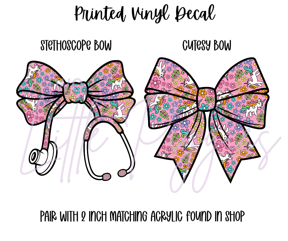 Printed Vinyl - Unicorns and Flowers