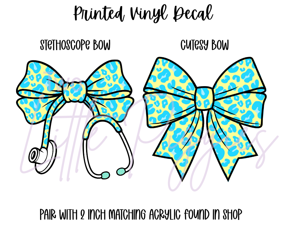 Printed Vinyl - Leopard - Blue and Neon Yellow
