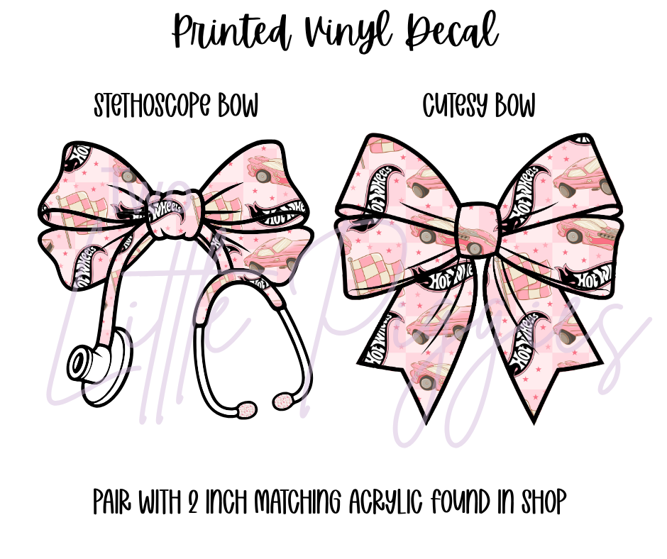 Printed Vinyl - Hot Wheels - Pink