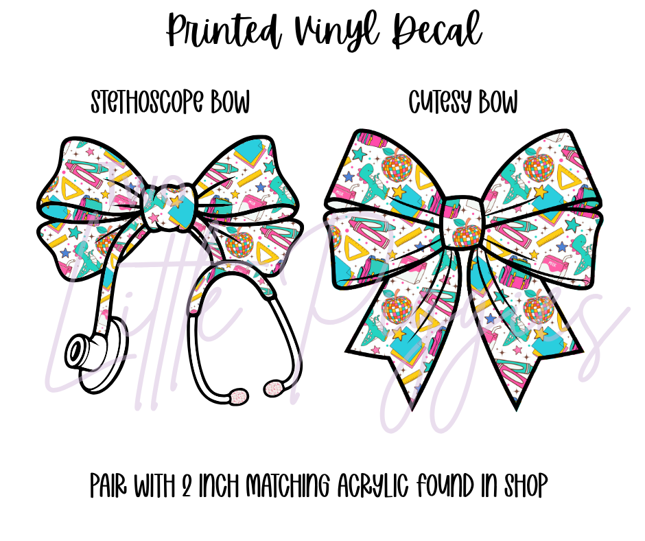 Printed Vinyl - Back to School - Disco Apple