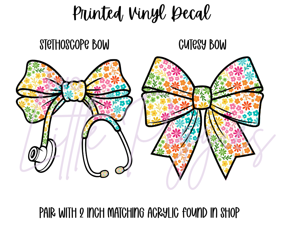 Printed Vinyl - Rainbow Flowers