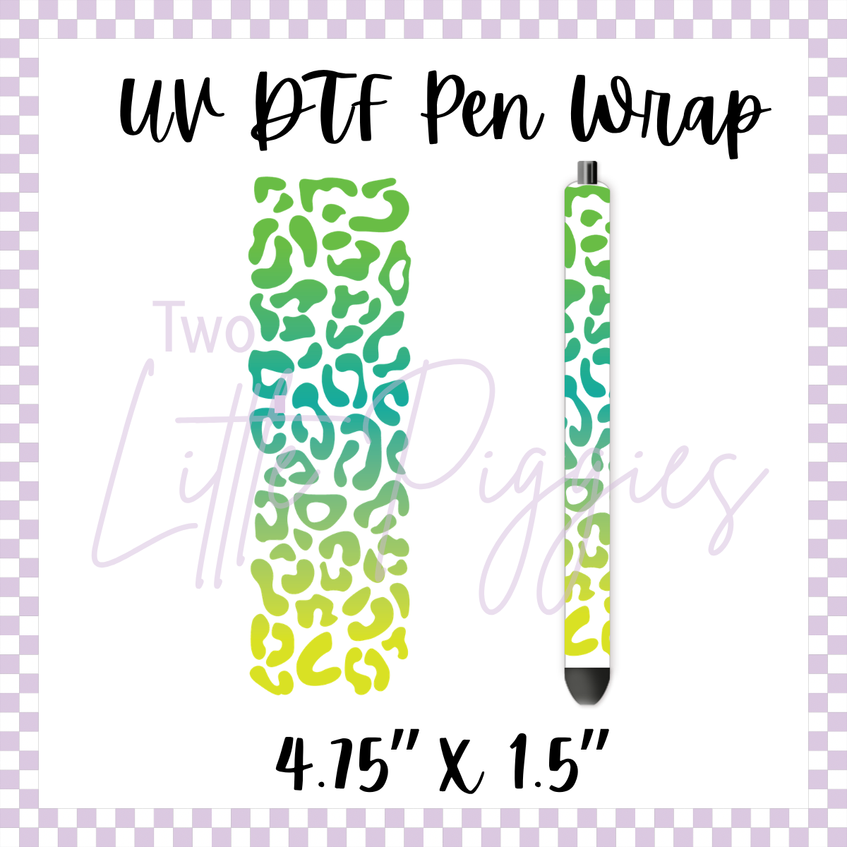 UV DTF - Pen Wrap - Green Gradient Leopard