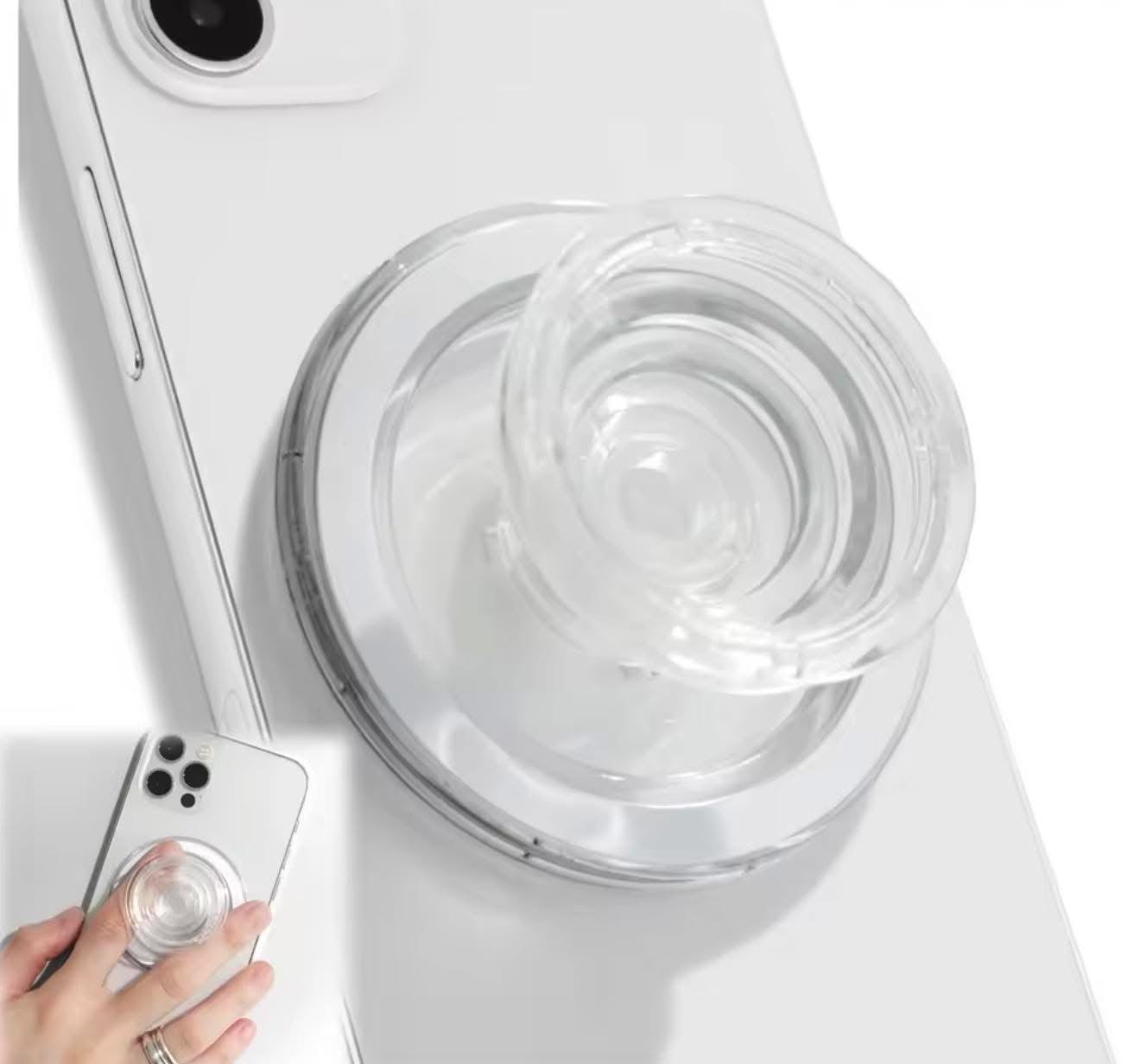 Clear Magnetic Phone Grip with Magnetic Disk