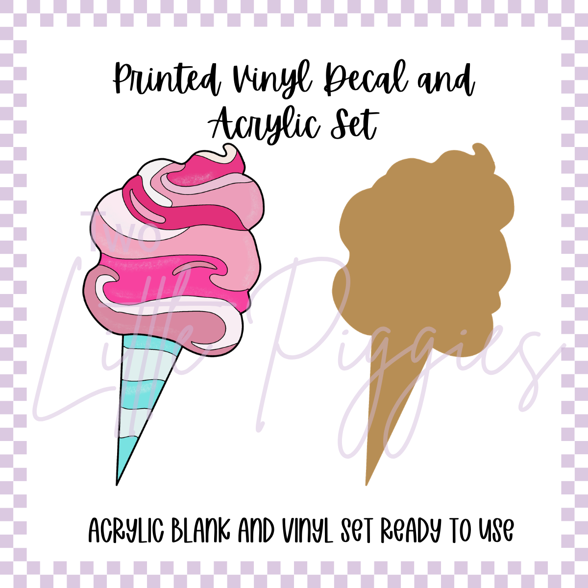 Printed Vinyl and Acrylic Set - Alani - Cotton Candy - Cotton Candy