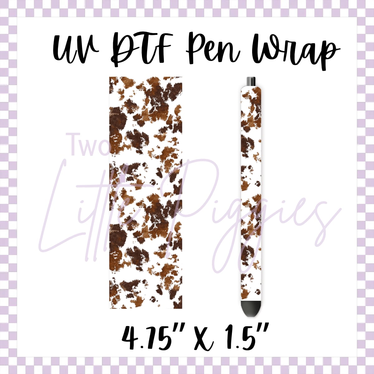 UV DTF - Pen Wrap - Brown Cow Print