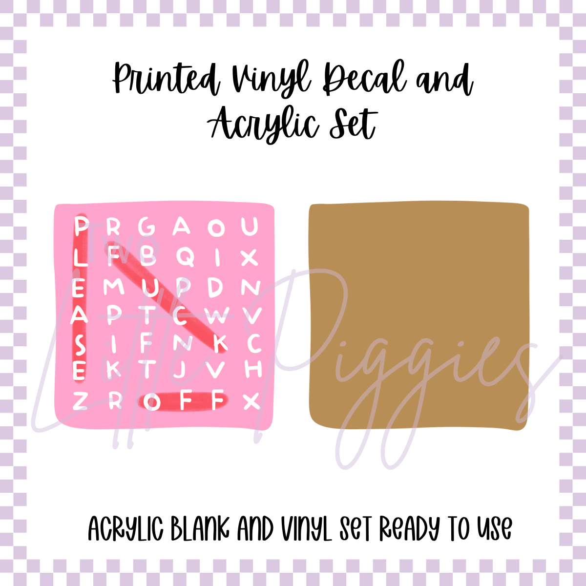 Printed Vinyl and Acrylic Set - Cross Words