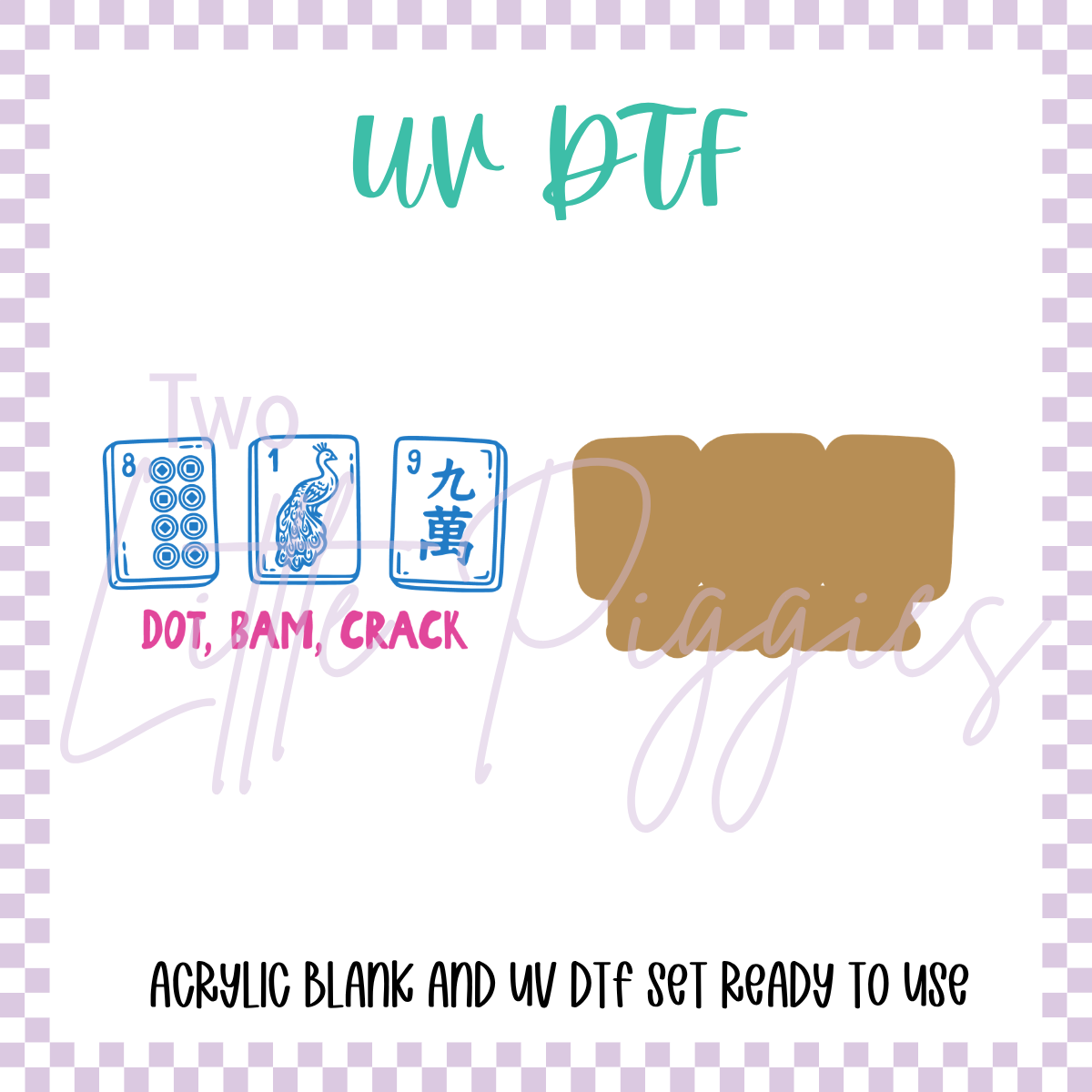 UV DTF - Acrylic Blank and Decal - 2 inch - Dot, Bam, Crack