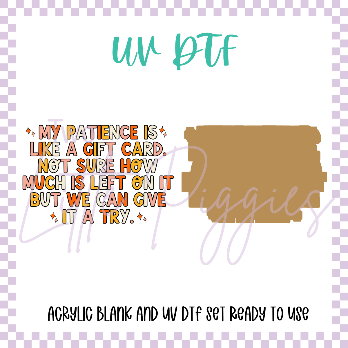 UV DTF - Acrylic Blank and Decal - 2 inch - Gift Card
