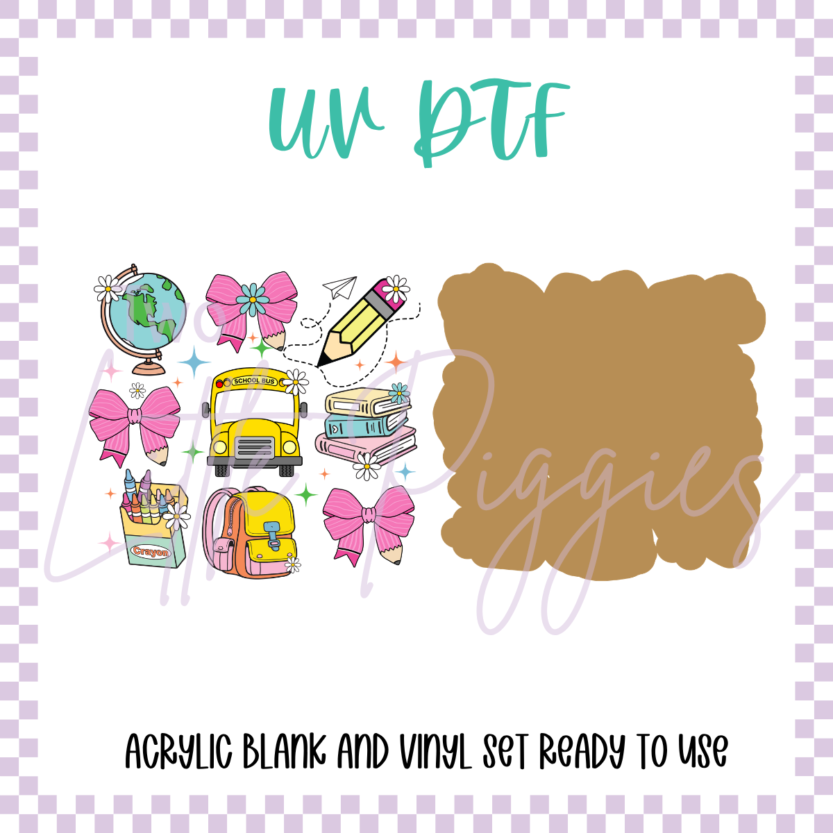 UV DTF - Acrylic Blank and Decal - 2 inch -= Buses and Bows