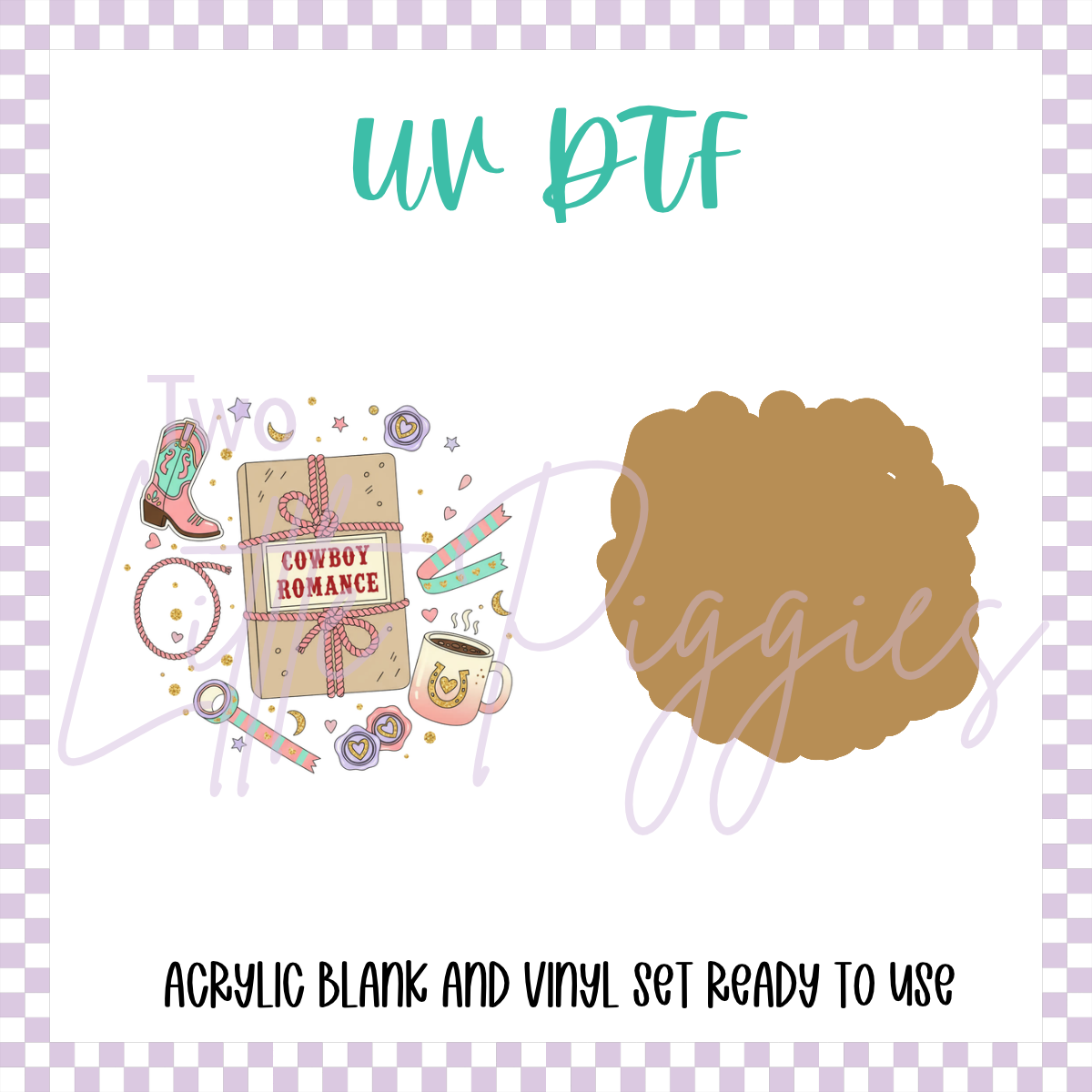 UV DTF - Acrylic Blank and Decal - 2 inch - Book Bundle - Cowboy Romance