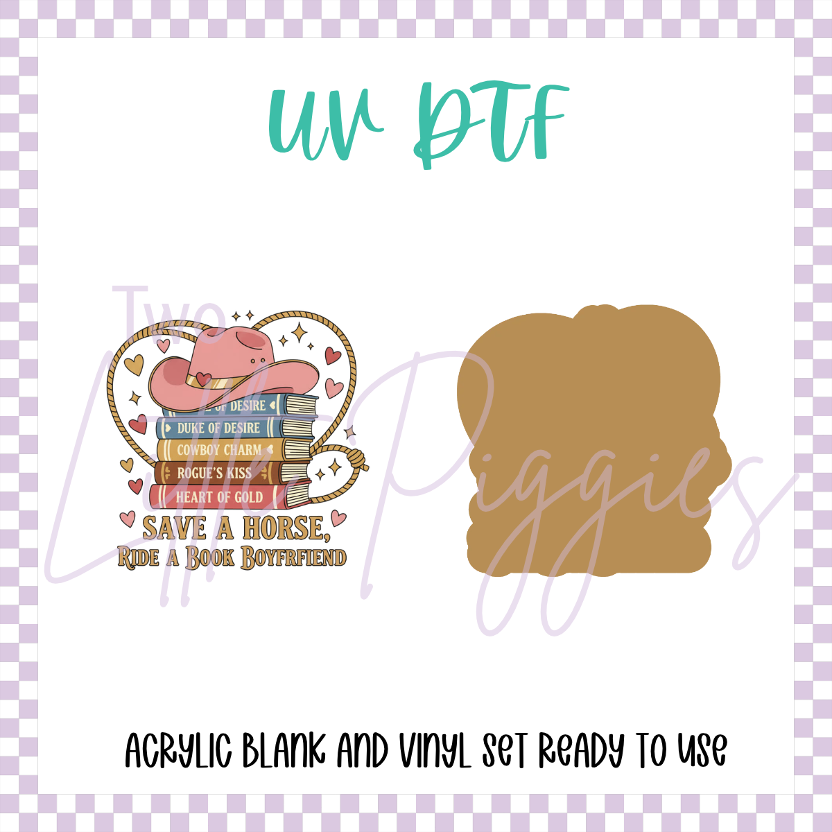 UV DTF - Acrylic Blank and Decal - 2 inch - Save a Horse
