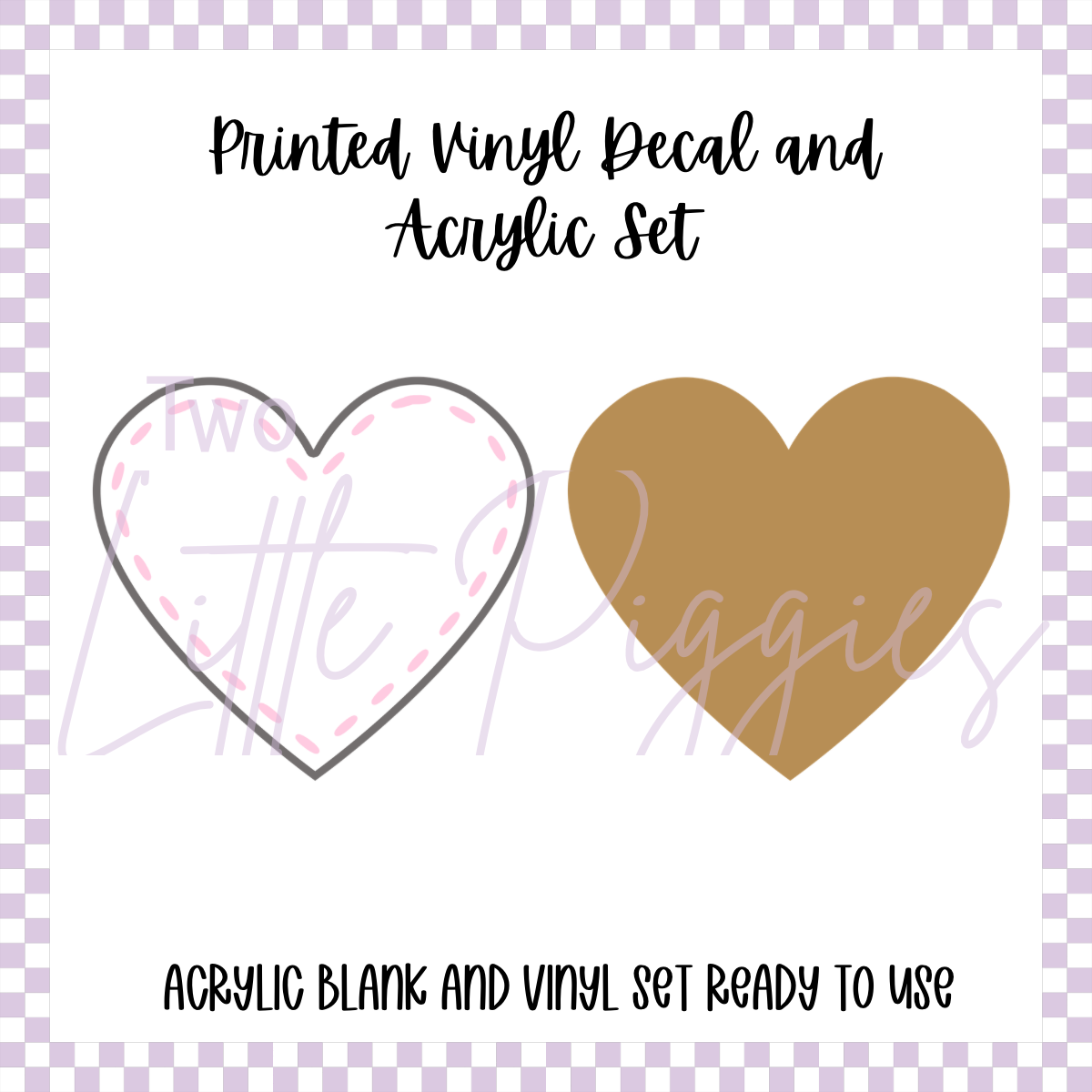 Printed Vinyl and Acrylic Set - Pastel Patch Heart