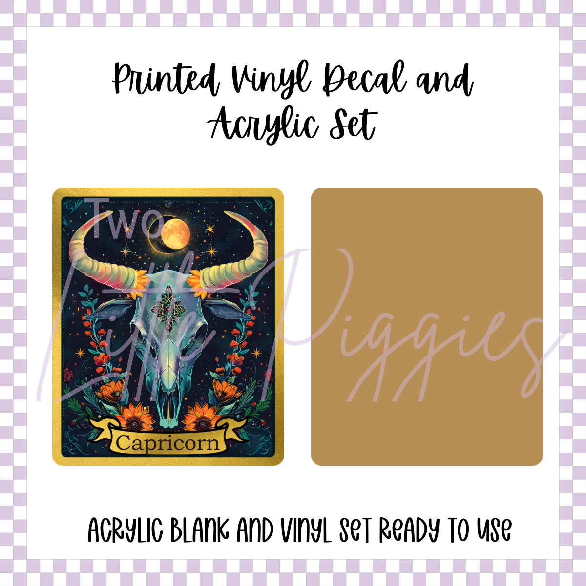 Printed Vinyl and Acrylic Set - Skeleton Tarot Capricorn