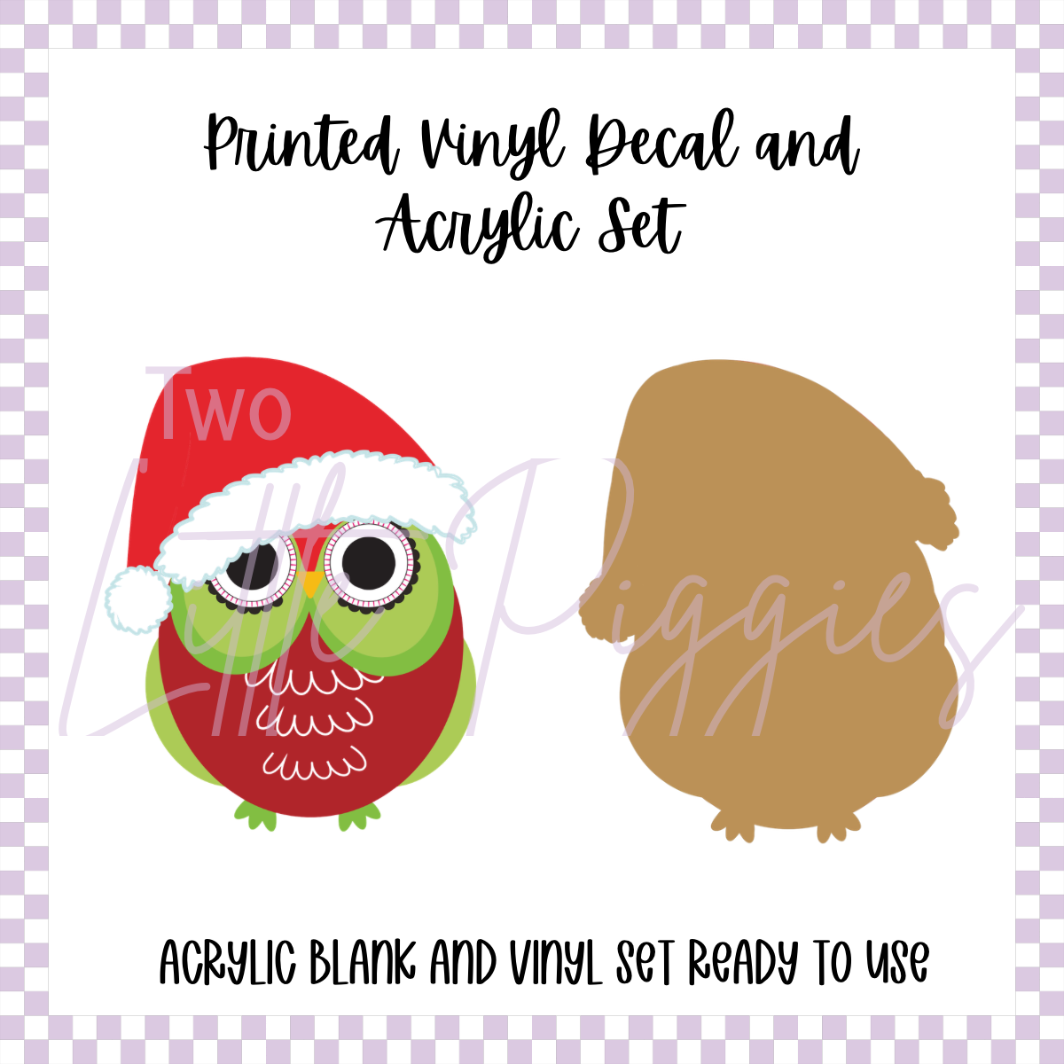 Printed Vinyl and Acrylic Set - Santa Owl