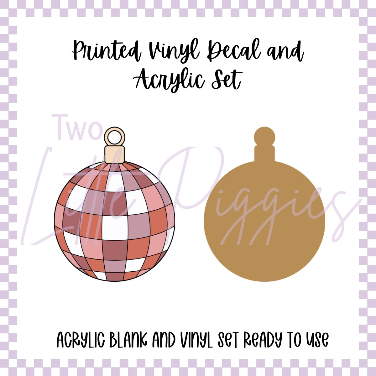 Printed Vinyl and Acrylic Set - Retro Disco Pink Bauble