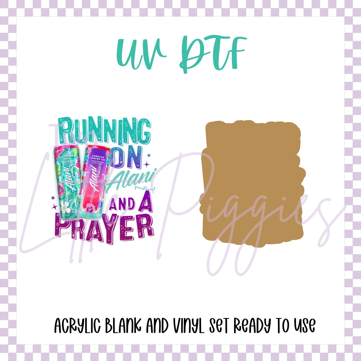 UV DTF - Acrylic Blank and Decal - 2 inch - Running on Alani