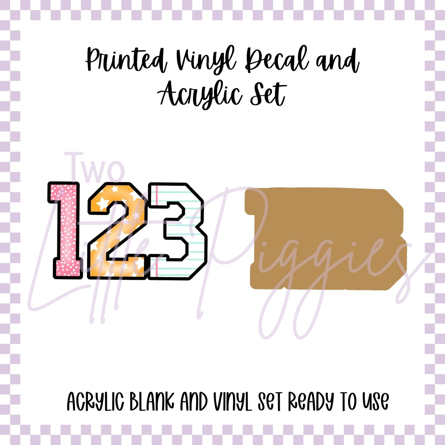 Printed Vinyl and Acrylic Set - 123