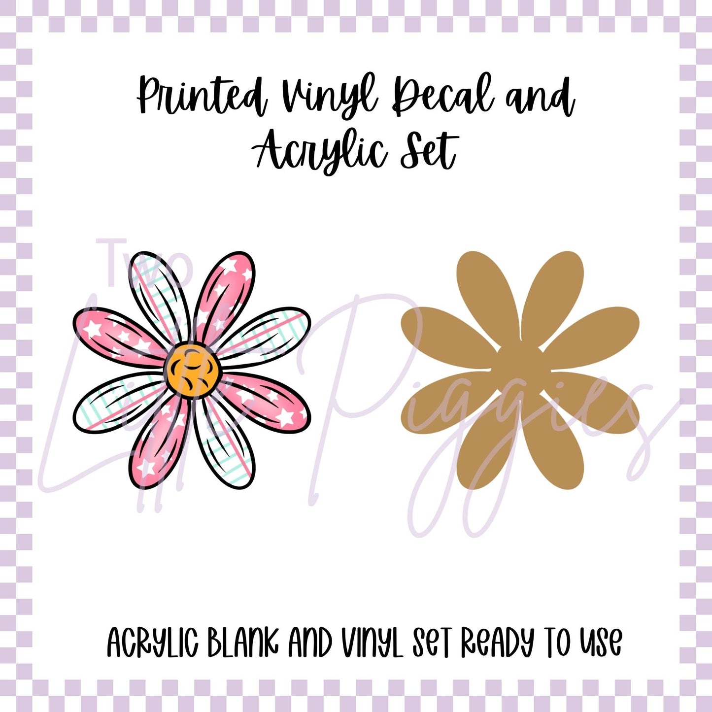 Printed Vinyl and Acrylic Set - Notebook paper flower