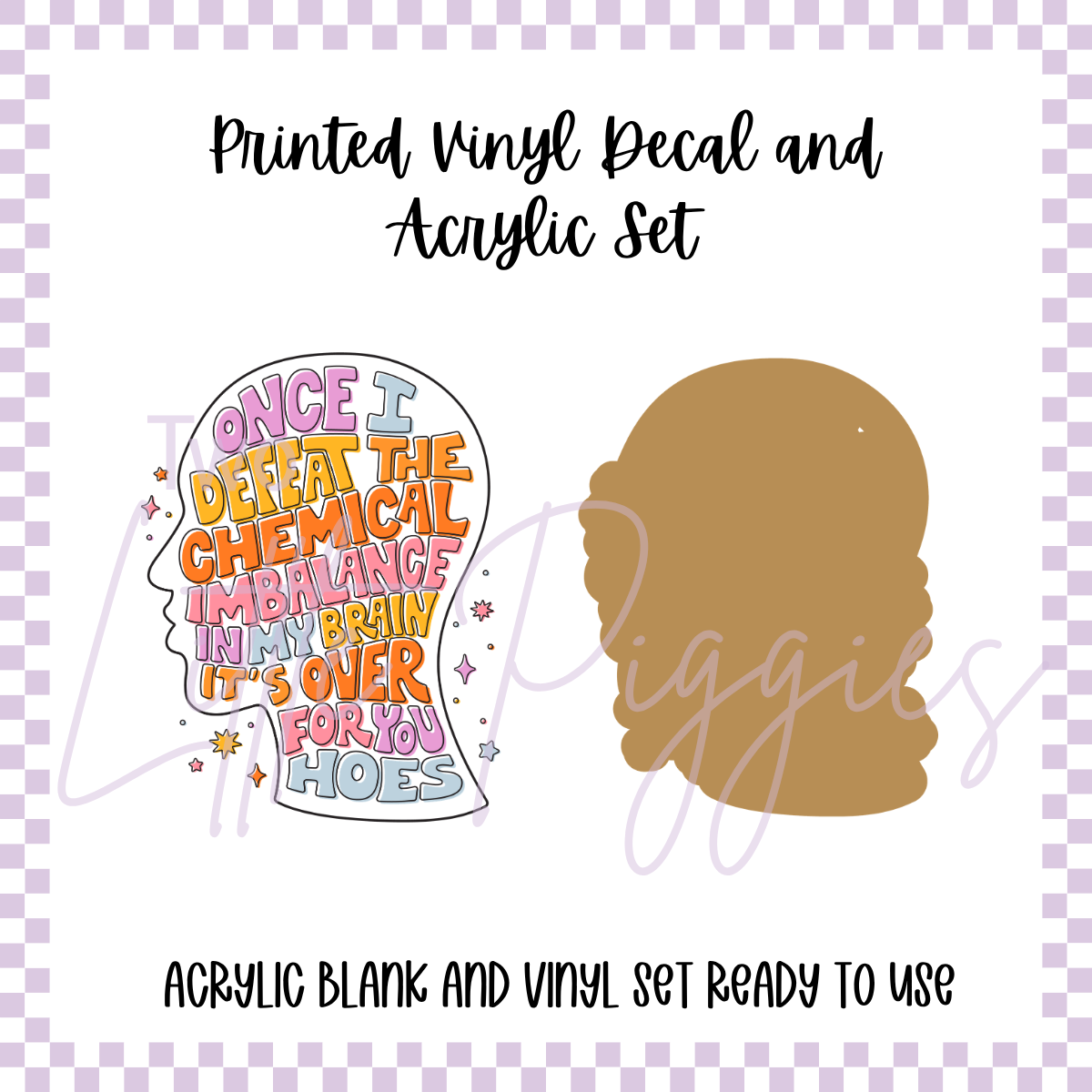 Printed Vinyl and Acrylic Set - It's Over for You Hoes