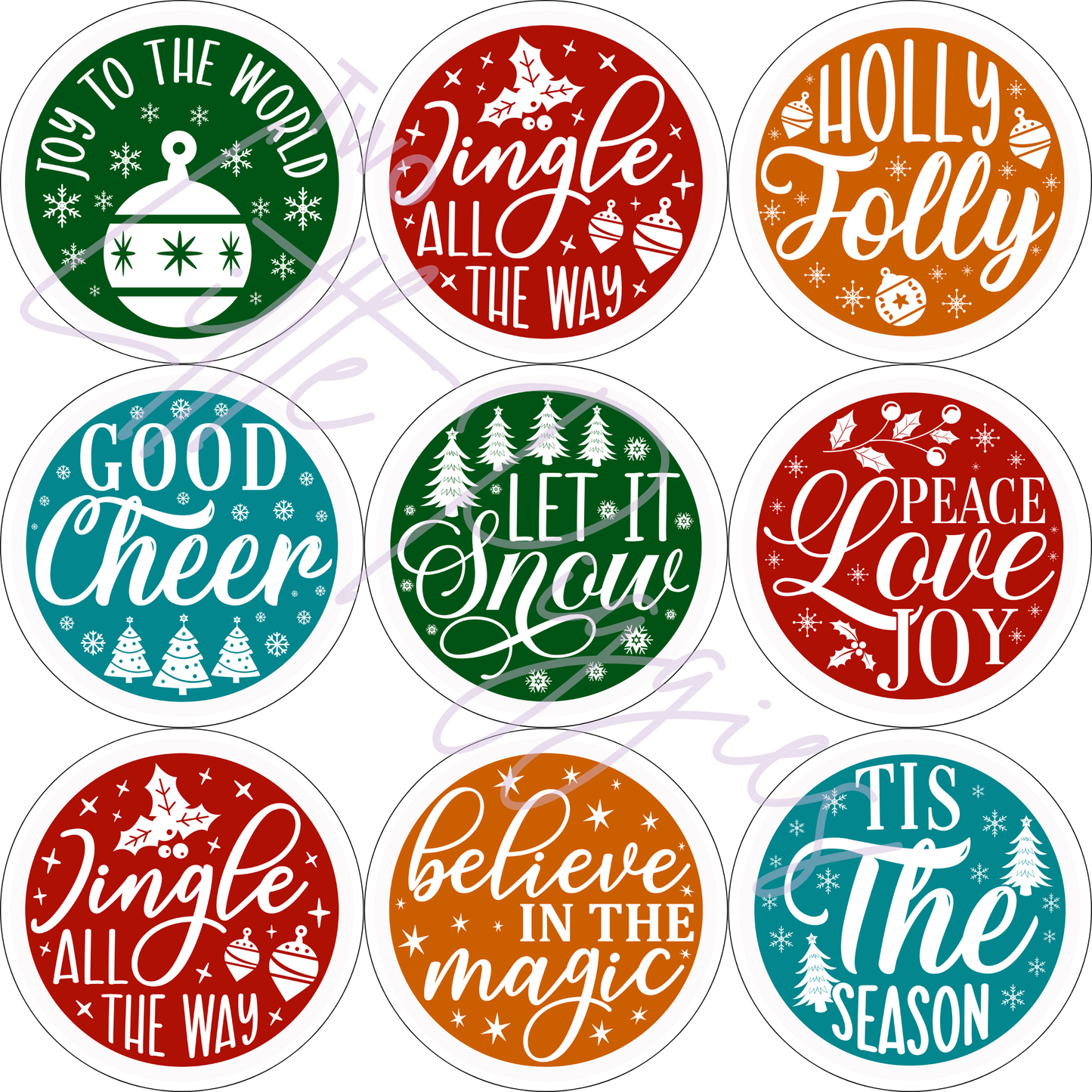 Round Ornament Sheets - Jingle All The Way