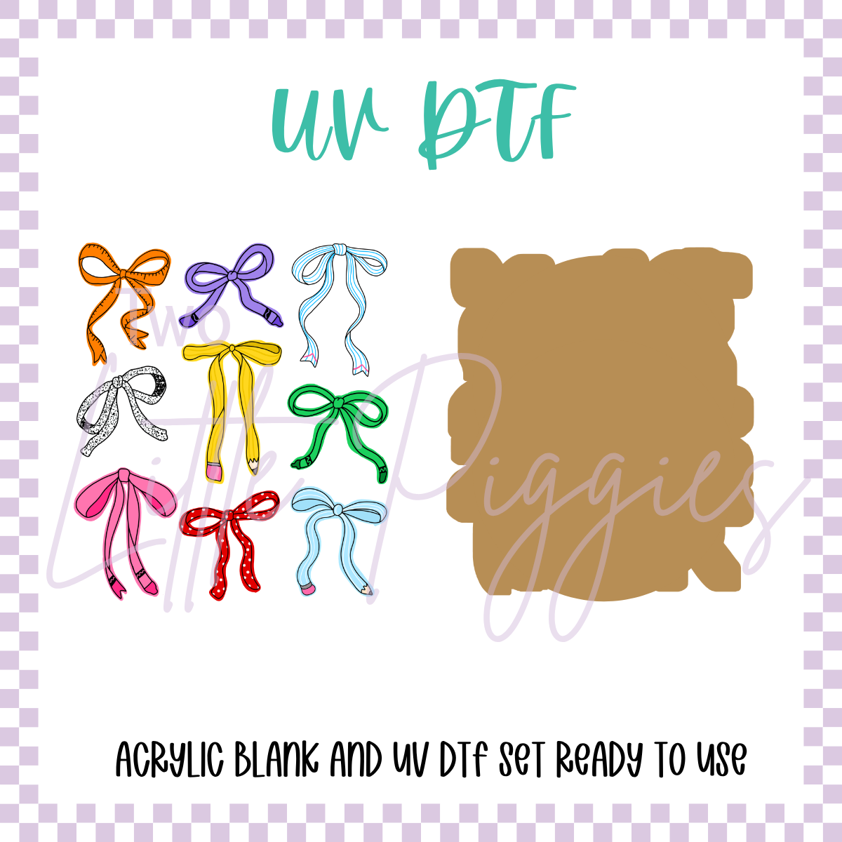 UV DTF - Acrylic Blank and Decal - 2 inch - School Coquette