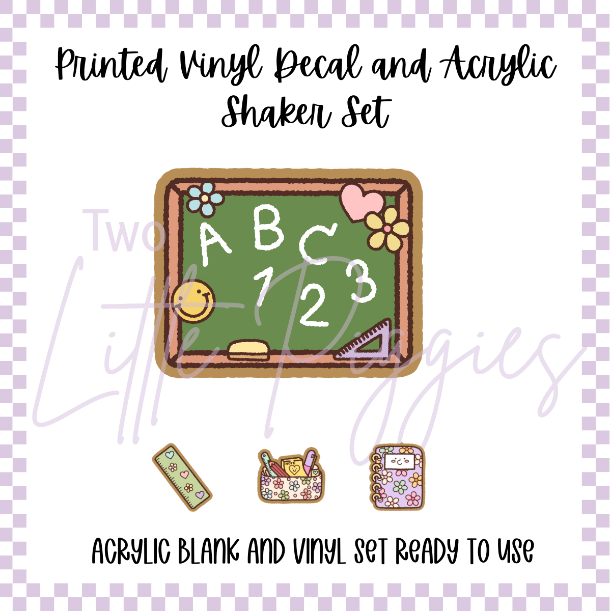 Acrylic Blank & Shaker Set - School Time