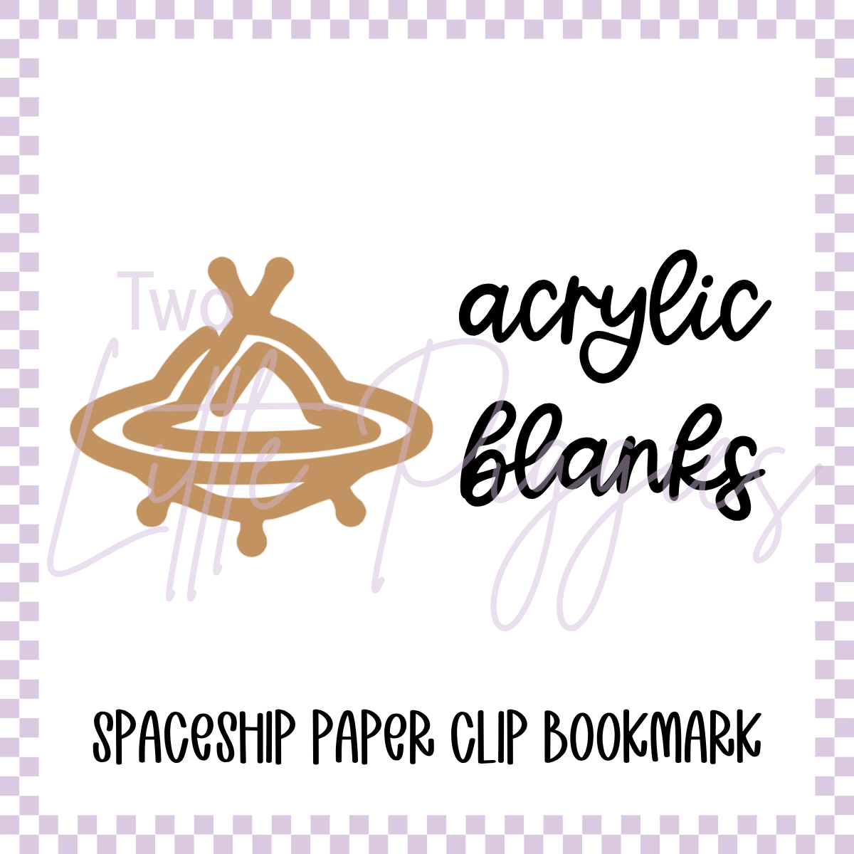 Acrylic Blank - Spaceship Paper Clip Bookmark
