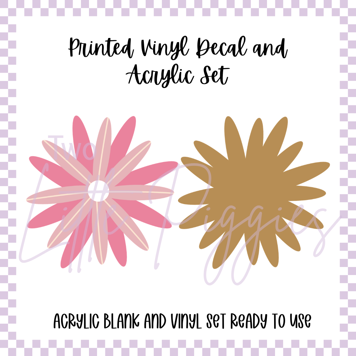 Printed Vinyl and Acrylic Set - Western Cowgirl - Pink Flower