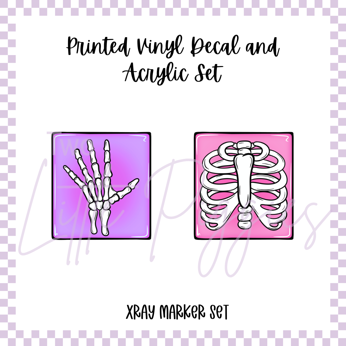 Printed Vinyl and Acrylic Xray Marker Set - Bones