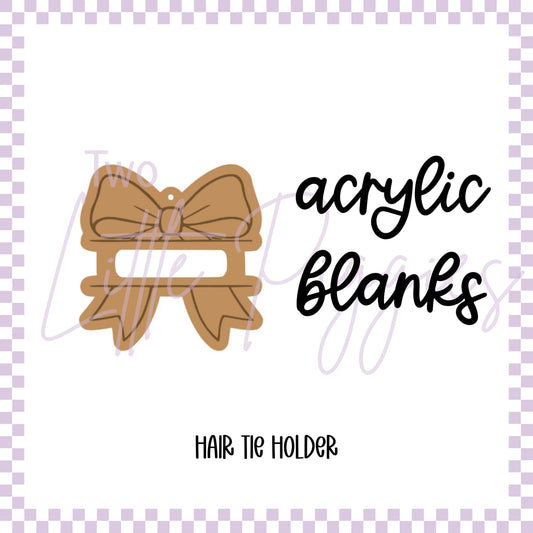 Acrylic Blank - Hair Tie Keychain - Bow (Set of 3)