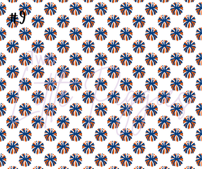 Printed Vinyl - Cheer - Navy and Orange