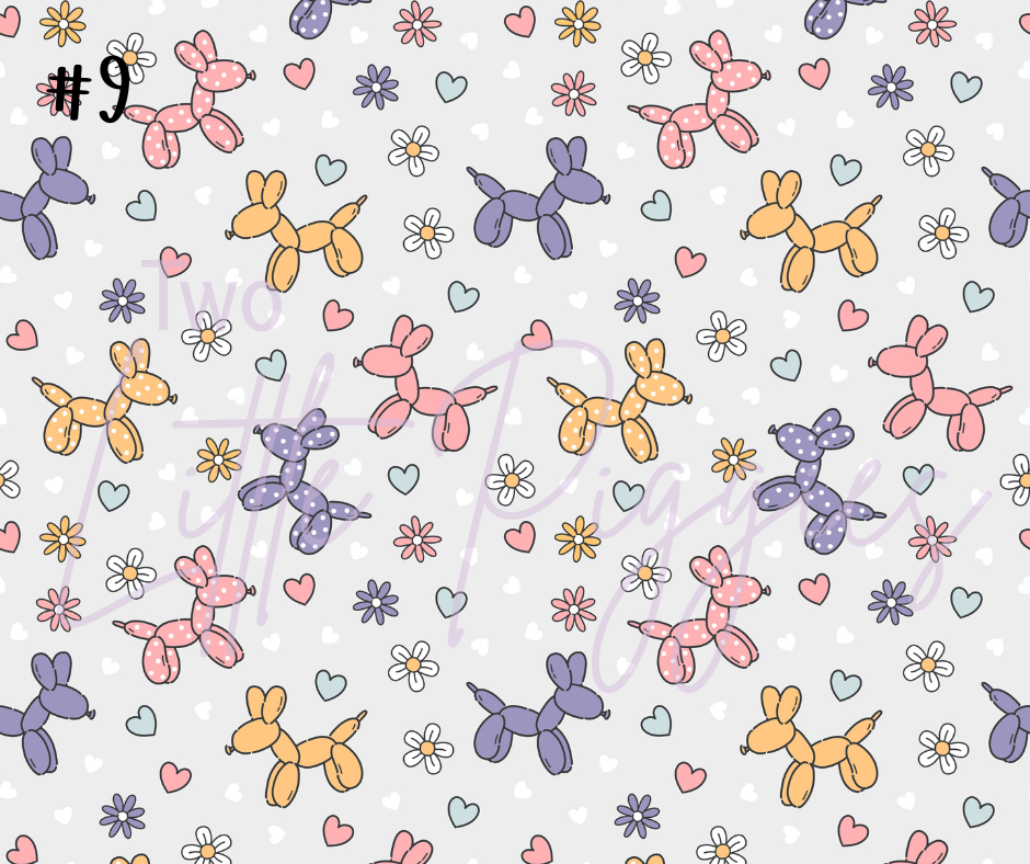 Printed Vinyl - Retro Balloon Dog - Purple