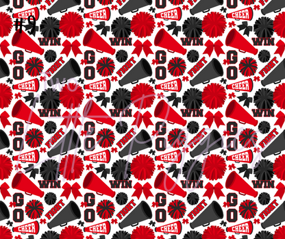 Printed Vinyl - Cheer - Red and Black