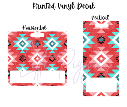 Printed Vinyl - Coral Aqua Aztec