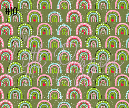 Printed Vinyl - Retro Pink Christmas